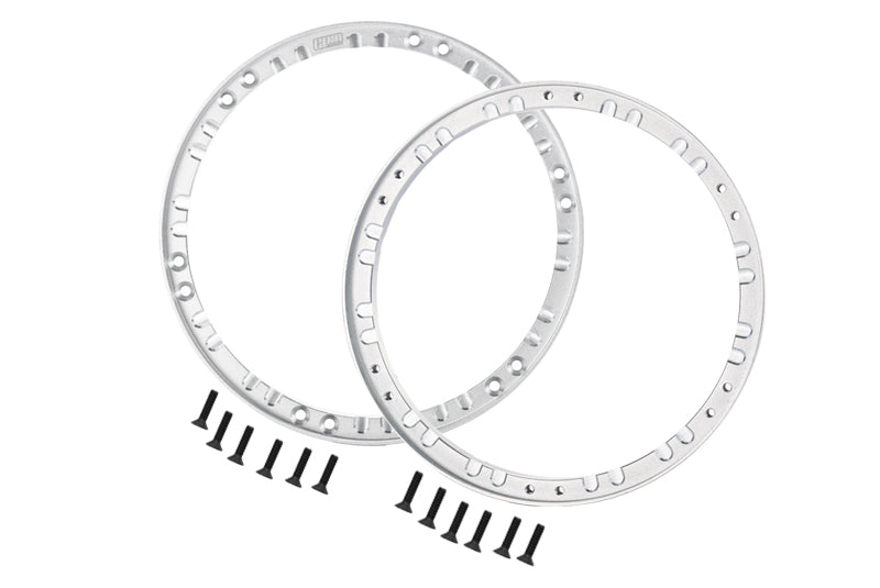 Aluminum 7075 Rear Wheel Reinforcement Rings Set For LOSI 1:4 Promoto-MX Motorcycle Dirt Bike RTR FXR LOS06000 LOS06002 Upgrades - Silver