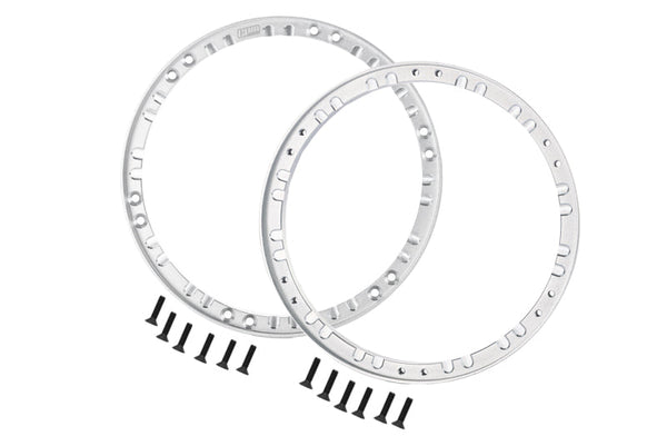 Aluminum 7075 Rear Wheel Reinforcement Rings Set For LOSI 1:4 Promoto-MX Motorcycle Dirt Bike RTR FXR LOS06000 LOS06002 Upgrades - Silver