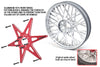 Aluminum 7075 Front Wheel Pattern Buckle For LOSI 1:4 Promoto-MX Motorcycle Dirt Bike RTR FXR-LOS06000 RTR Pro Circuit-LOS06002 Upgrades - Silver