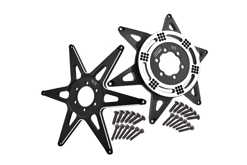 Aluminum 7075 Front & Rear Wheel Pattern Buckle For LOSI 1:4 Promoto MX Motorcycle Dirt Bike RTR FXR LOS06000 LOS06002 Upgrades - Black