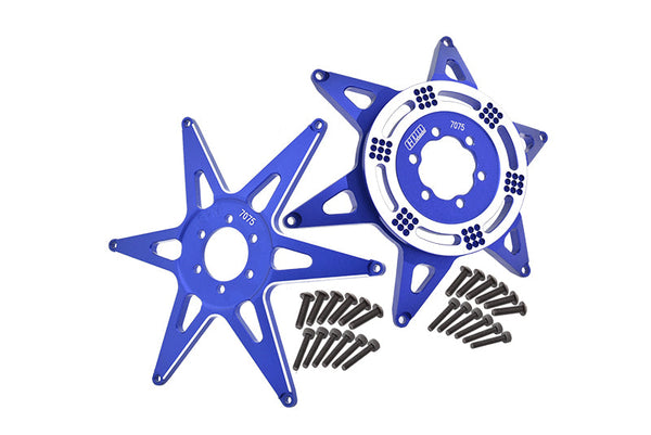 Aluminum 7075 Front & Rear Wheel Pattern Buckle For LOSI 1:4 Promoto MX Motorcycle Dirt Bike RTR FXR LOS06000 LOS06002 Upgrades - Blue