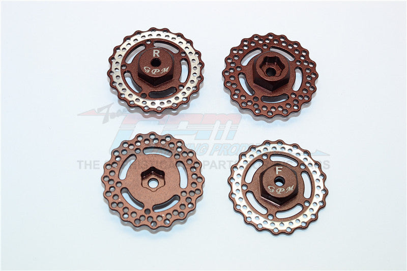 Axial Yeti Jr. SCORE Trophy Truck (AX90052) Aluminum Front And Rear Wheel Hex With Brake Disk - 4Pcs Set Brown