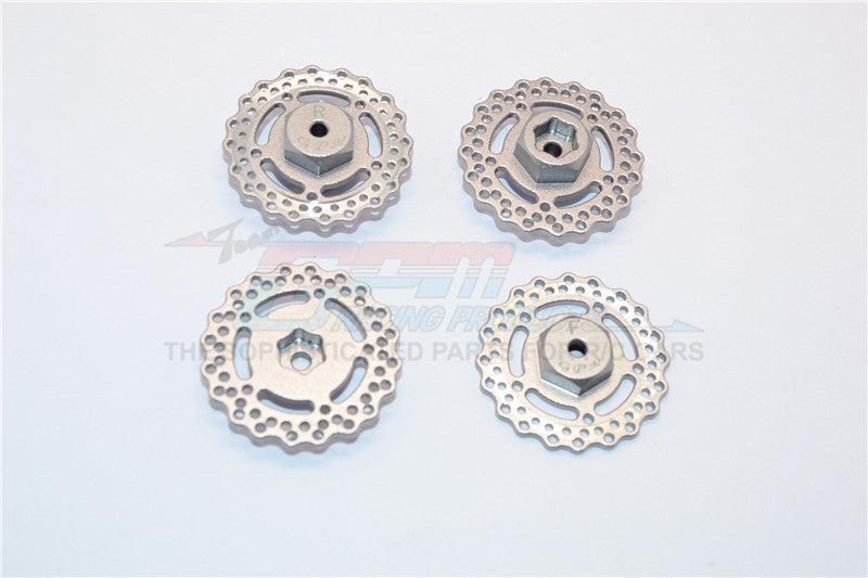 Axial Yeti Jr. SCORE Trophy Truck (AX90052) Aluminum Front And Rear Wheel Hex With Brake Disk - 4Pcs Set Gray Silver