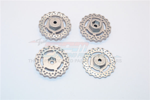 Axial Yeti Jr. SCORE Trophy Truck (AX90052) Aluminum Front And Rear Wheel Hex With Brake Disk - 4Pcs Set Gray Silver