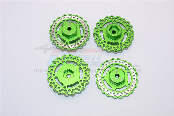 Axial Yeti Jr. SCORE Trophy Truck (AX90052) Aluminum Front And Rear Wheel Hex With Brake Disk - 4Pcs Set Green