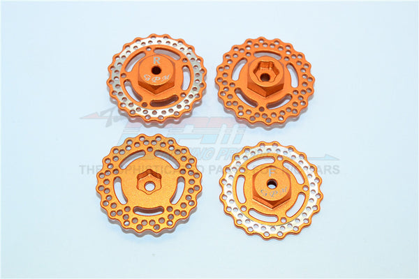 Axial Yeti Jr. SCORE Trophy Truck (AX90052) Aluminum Front And Rear Wheel Hex With Brake Disk - 4Pcs Set Orange