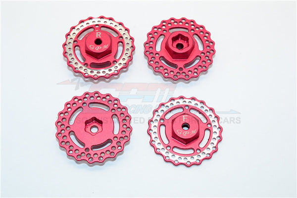 Axial Yeti Jr. SCORE Trophy Truck (AX90052) Aluminum Front And Rear Wheel Hex With Brake Disk - 4Pcs Set Red