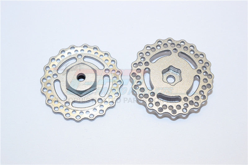 Axial Yeti Jr. SCORE Trophy Truck (AX90052) Aluminum Front Wheel Hex With Brake Disk - 2Pcs Gray Silver