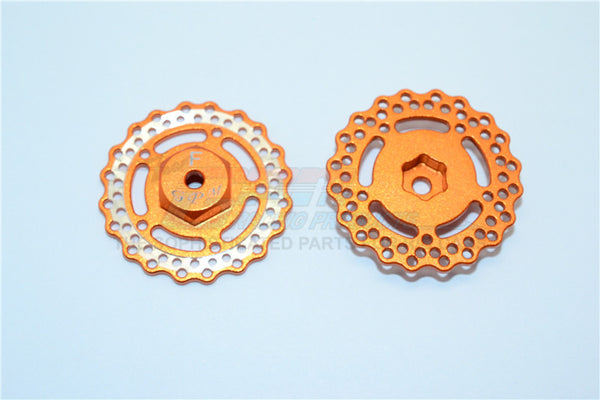 Axial Yeti Jr. SCORE Trophy Truck (AX90052) Aluminum Front Wheel Hex With Brake Disk - 2Pcs Orange