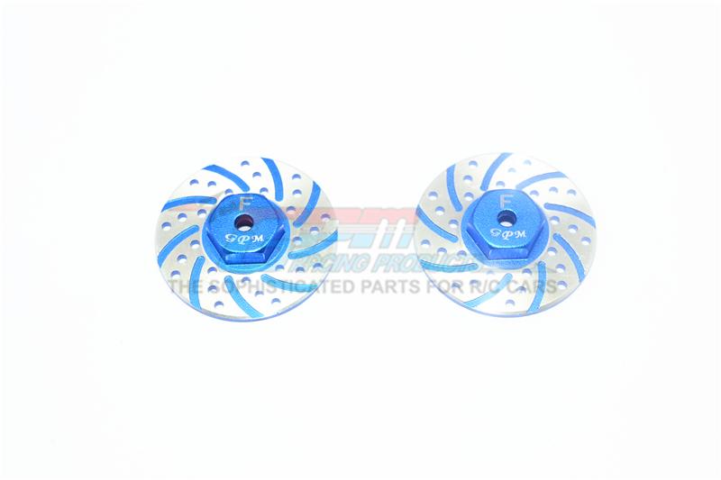 Axial Yeti Jr. Score Trophy Truck (AX90052) / Yeti Jr. Can-Am Maverick (AXI90069) Aluminum Front Brake Disk With Silver Lining - 2Pc Set Blue