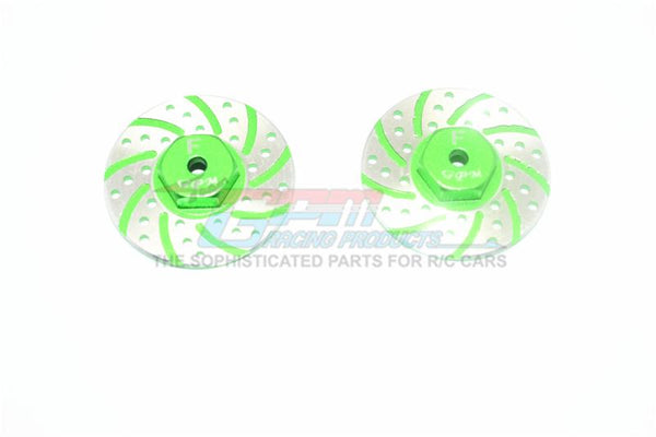 Axial Yeti Jr. Score Trophy Truck (AX90052) / Yeti Jr. Can-Am Maverick (AXI90069) Aluminum Front Brake Disk With Silver Lining - 2Pc Set Green