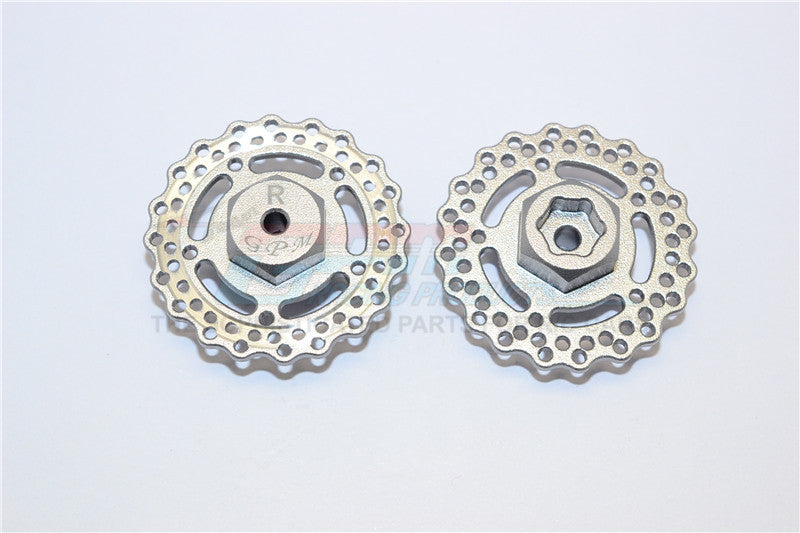 Axial Yeti Jr. SCORE Trophy Truck (AX90052) Aluminum Rear Wheel Hex With Brake Disk - 2Pcs Gray Silver