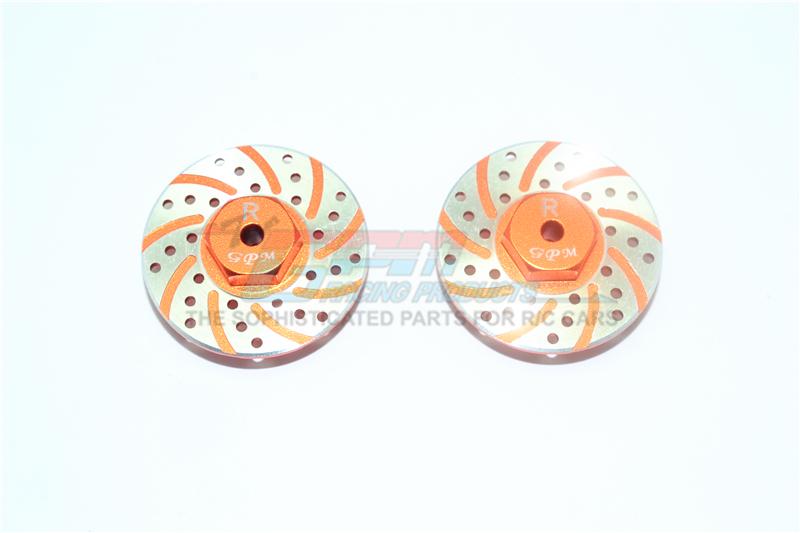 Axial Yeti Jr. Score Trophy Truck (AX90052) / Yeti Jr. Can-Am Maverick (AXI90069) Aluminum Rear Brake Disk With Silver Lining - 2Pc Set Orange