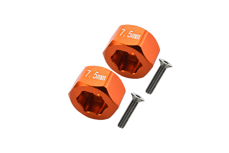 Axial Yeti Jr. SCORE Trophy Truck (AX90052) Aluminum Front Hex Adapters - 4Pcs Set Orange