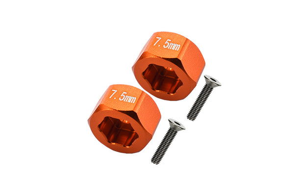Axial Yeti Jr. SCORE Trophy Truck (AX90052) Aluminum Front Hex Adapters - 4Pcs Set Orange