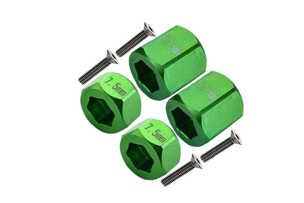 Axial Yeti Jr. SCORE Trophy Truck (AX90052) Aluminum F&R Hex Adapters - 8Pcs Set Green