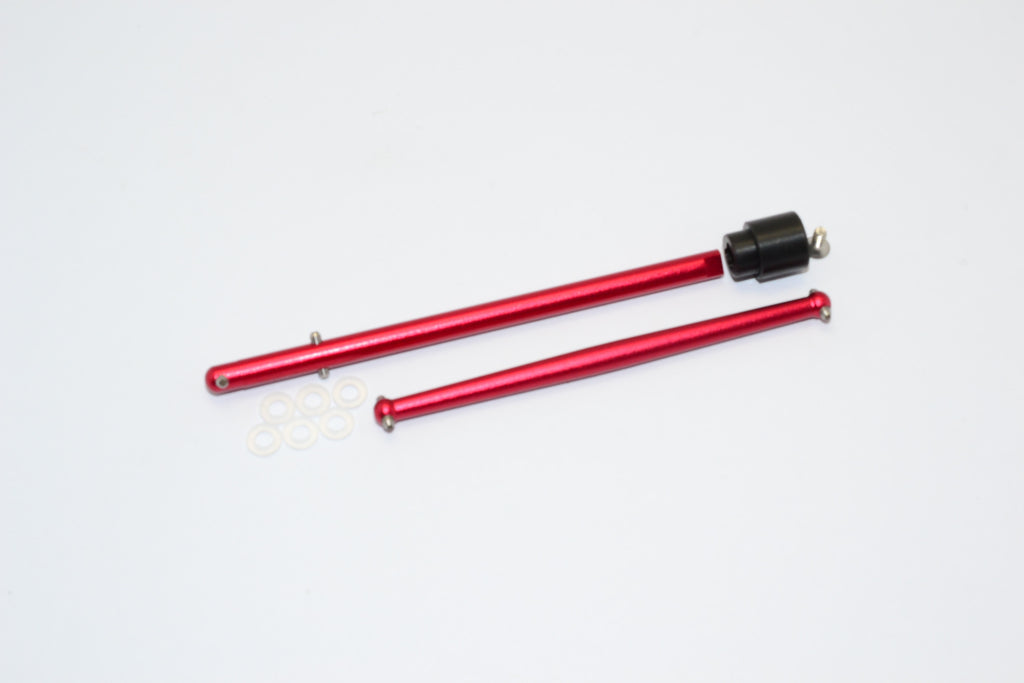 Axial Yeti Jr. SCORE Trophy Truck (AX90052) Aluminum Front+Rear Main Shaft Dogbone Design With Delrin Wheel Joint - 1 Set Red