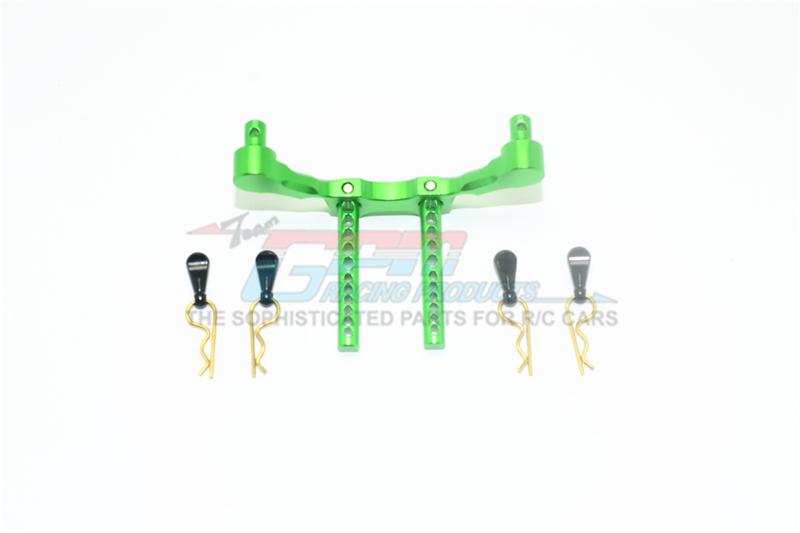 Axial Yeti Jr. SCORE Trophy Truck (AX90052) Aluminum Front Adjustable Body Mount & Post - 5Pc Set Green