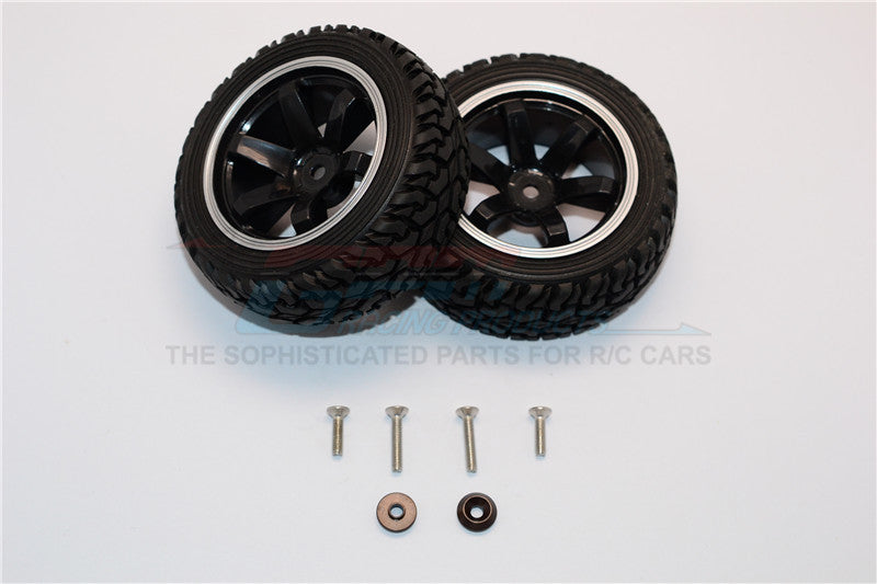 Axial Yeti Jr. SCORE Trophy Truck (AX90052) Aluminum 6 Poles Wheels Tire - 2Pcs Set Black