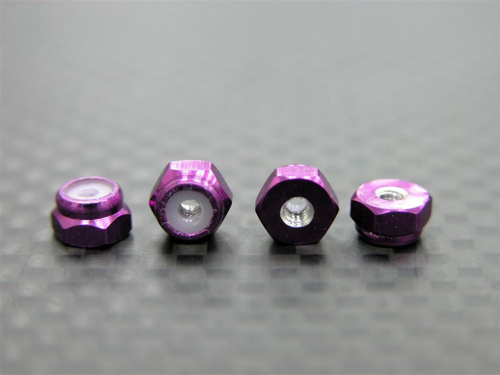 Kyosho Mini-Z AWD Aluminum Completed Lock Nuts - 4Pcs Purple