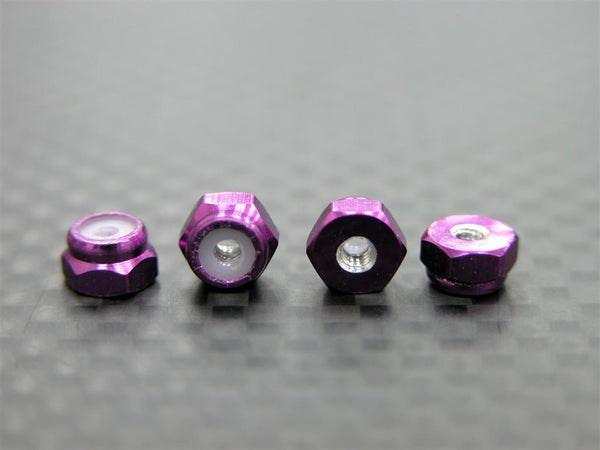 Kyosho Mini-Z AWD Aluminum Completed Lock Nuts - 4Pcs Purple