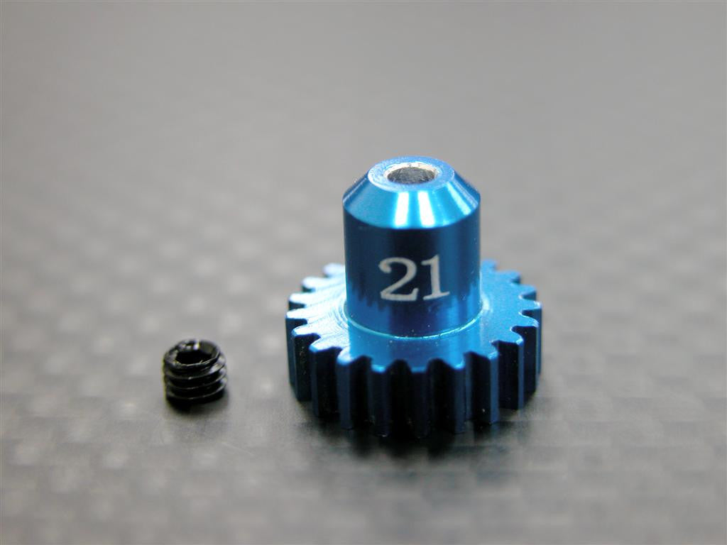 Kyosho Mini-Z AWD Aluminum Motor Gear (21T) With Screw - 1Pc Set Blue