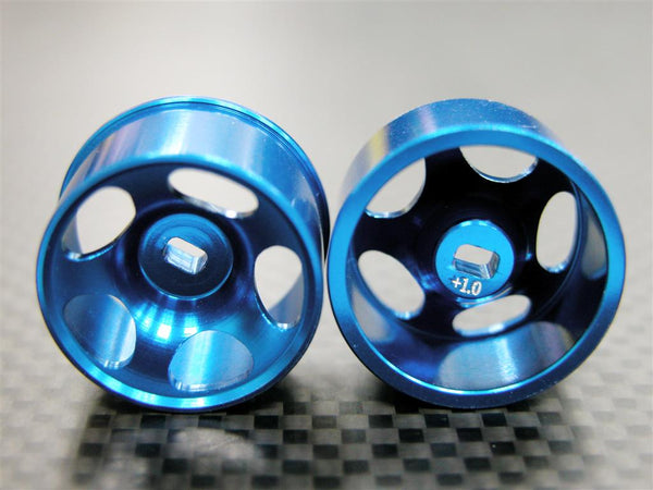 Kyosho Mini-Z AWD Aluminum Rear Wide Sinkage Rims (5P, 1.0mm Off Set, Width 11mm) - 1Pr Blue