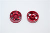 Kyosho Mini-Z AWD Aluminum Front/Rear Ridge Rims (6P, 2.5mm Off Set, Width 8.5mm) - 1Pr Red