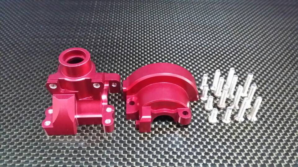 HPI RS4 3 Aluminum Front/Rear Gear Box Set - 1 Set Red