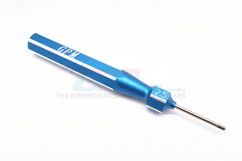 Aluminum Hex Screw Driver Of Hexagonal Handle Design With 2.5mm Steel Pin - 1Pc Blue
