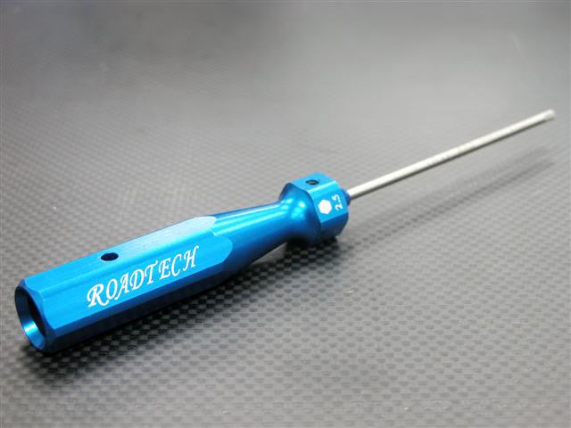 Aluminum Hex Screw Driver Of Hexagonal Handle Design With 2.5mm Steel Long Pin - 1Pc Blue
