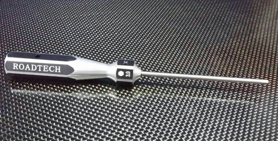 Aluminum Hex Screw Driver Of Hexagonal Handle Design With 3.0mm Steel Long Pin - 1Pc Silver - JTeamhobbies