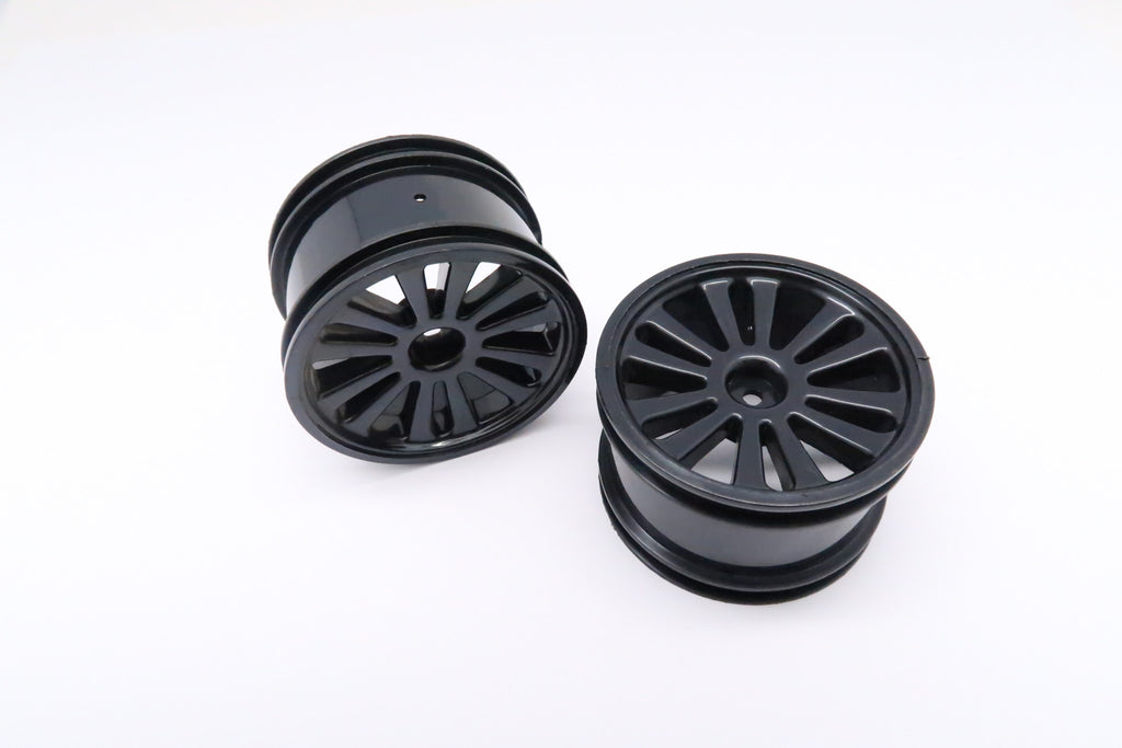 Traxxas 1/16 Mini E-Revo Plastic Front/Rear Flat Vacuum Rims (6 Poles) - 1Pr Black