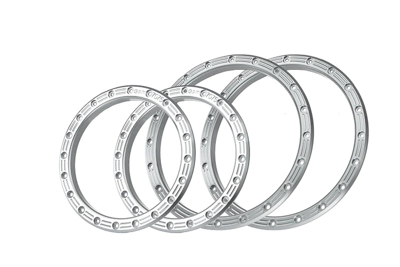 Aluminum Replacement Wheel Rings 2763-21 For Pro-Line 2763-03 Impulse Pro-Loc X Maxx Wheels (For 2 wheels) - Silver