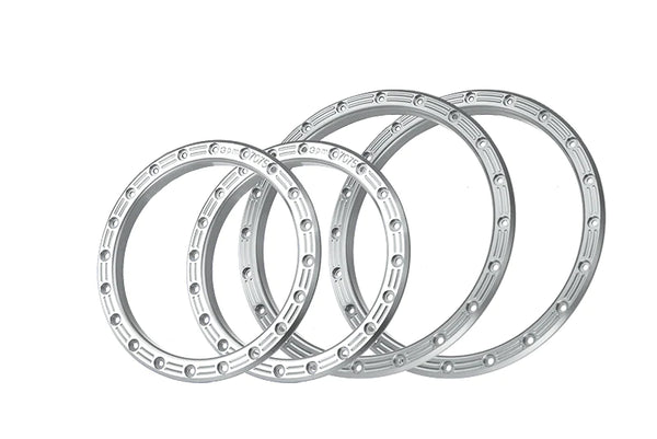 Aluminum Replacement Wheel Rings 2763-21 For Pro-Line 2763-03 Impulse Pro-Loc X Maxx Wheels (For 2 wheels) - Silver