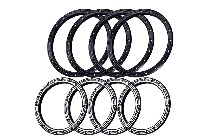 Aluminum Replacement Wheel Rings 2763-21 Full Set (4 Wheels) For Pro-Line 2763-03 Impulse Pro-Loc X Maxx Wheels - Black