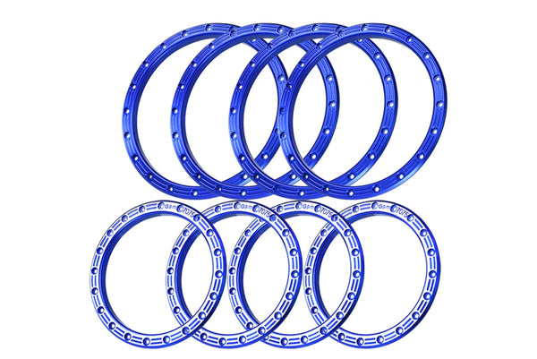 Aluminum Replacement Wheel Rings 2763-21 Full Set (4 Wheels) For Pro-Line 2763-03 Impulse Pro-Loc X Maxx Wheels - Blue