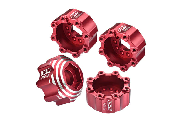 Pro-Line 8X32 To 17mm 1/2" Offset Aluminum 7075T-6 Hex Adapters For Pro-Line 8X32 3.8" Removable Wheels #6353-00/ #6345-00 - 4Pcs - Red