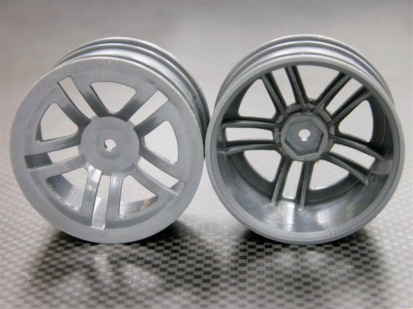 Kyosho Mini Inferno Plastic Front/Rear Sinkage Rims (5 Vacuum) - 1Pr Gray Silver