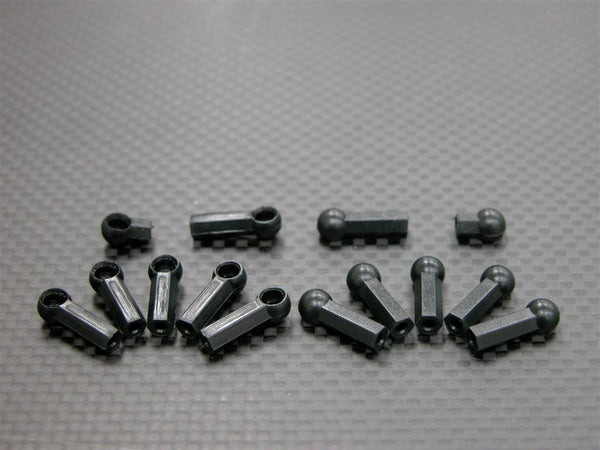 Team Losi Mini-T Plastic Ball Ends (14Pcs) + Ball Screws (14Pcs) For TSMT160 Black