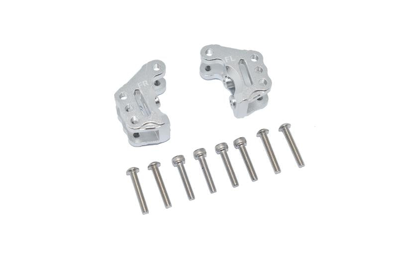 Axial 1/10 RBX10 Ryft 4WD Rock Bouncer Aluminum Front Axle Mount Set For Suspension Links - 10Pc Set Silver