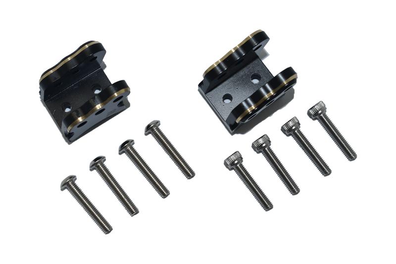 Axial 1/10 RBX10 Ryft 4WD Rock Bouncer AXI03005 Brass Rear Axle Mount Set For Suspension Links (Gold Inlay Version) - 10Pc Set Black