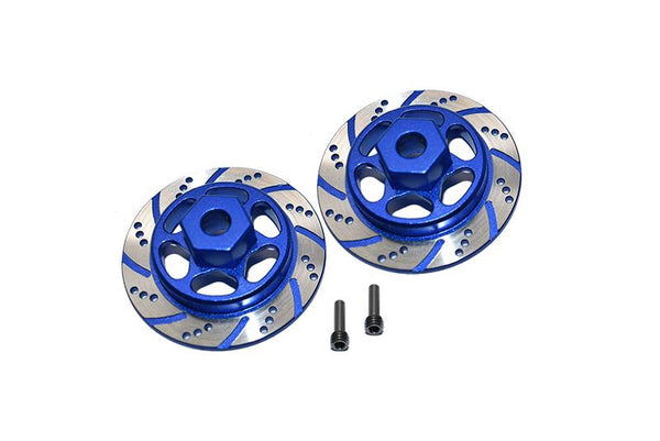 Axial 1/10 RBX10 Ryft 4WD Rock Bouncer AXI03005 Aluminum Hex With Brake Disk (Silver Inlay Version) - 4Pc Set Blue