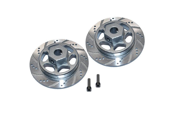 Axial 1/10 RBX10 Ryft 4WD Rock Bouncer AXI03005 Aluminum Hex With Brake Disk (Silver Inlay Version) - 4Pc Set Gray Silver