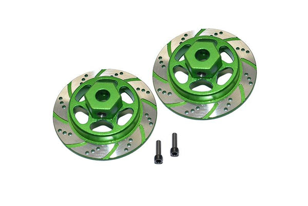 Axial 1/10 RBX10 Ryft 4WD Rock Bouncer AXI03005 Aluminum Hex With Brake Disk (Silver Inlay Version) - 4Pc Set Green