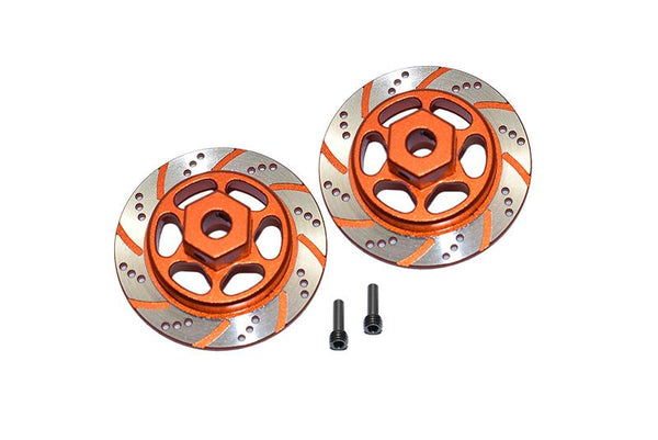 Axial 1/10 RBX10 Ryft 4WD Rock Bouncer AXI03005 Aluminum Hex With Brake Disk (Silver Inlay Version) - 4Pc Set Orange