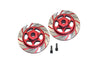 Axial 1/10 RBX10 Ryft 4WD Rock Bouncer AXI03005 Aluminum Hex With Brake Disk (Silver Inlay Version) - 4Pc Set Red