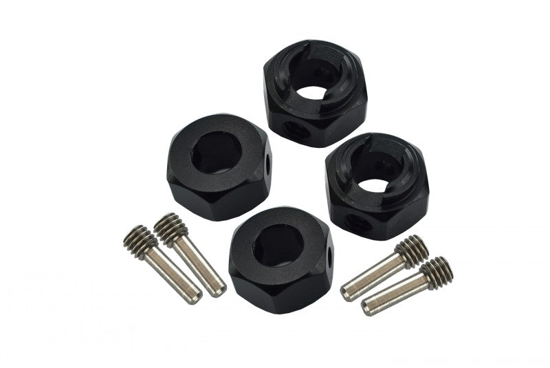 Axial 1/10 RBX10 Ryft 4WD Rock Bouncer Aluminum Hex Adapters 6mm Thick - 8Pc Set Black