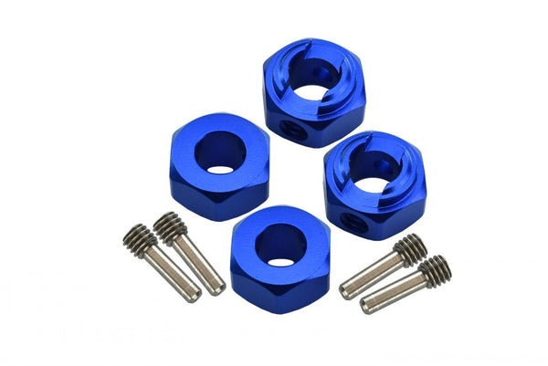 Axial 1/10 RBX10 Ryft 4WD Rock Bouncer Aluminum Hex Adapters 6mm Thick - 8Pc Set Blue