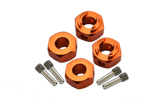 Axial 1/10 RBX10 Ryft 4WD Rock Bouncer Aluminum Hex Adapters 6mm Thick - 8Pc Set Orange